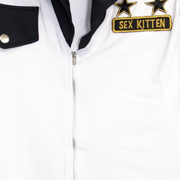 ForPlay Womens Size M/L Sexy Military Costume Dress White/Black - Picture 3 of 8